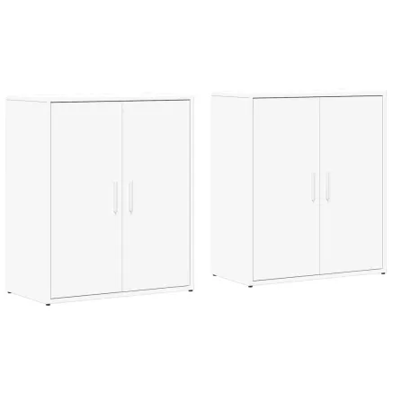 Buffets 2 pcs blanc 60x31x70 cm bois d'ingénierie 2