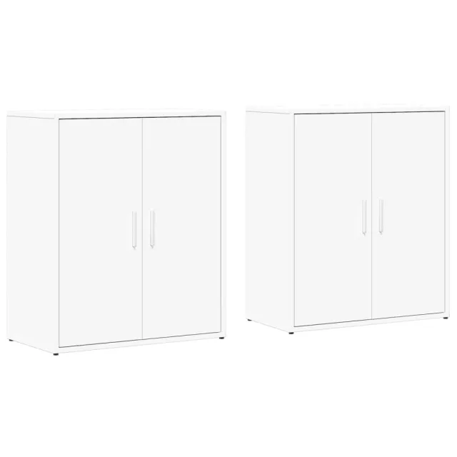 Buffets 2 pcs blanc 60x31x70 cm bois d'ingénierie