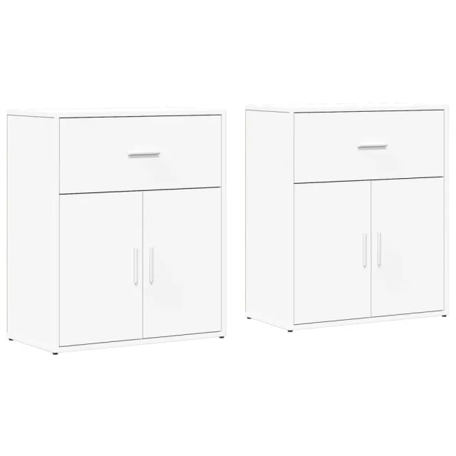 Buffets 2 pcs blanc 60x31x70 cm bois d'ingénierie