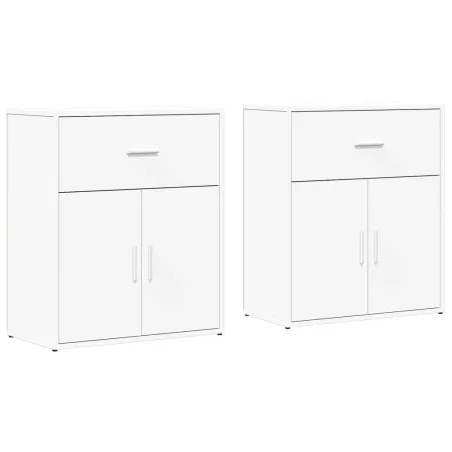 Buffets 2 pcs blanc 60x31x70 cm bois d'ingénierie
