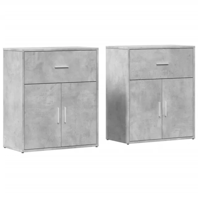Buffets 2 pcs gris béton 60x31x70 cm bois d'ingénierie