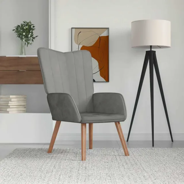 Chaise de relaxation Gris clair Velours