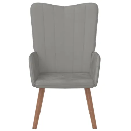 Chaise de relaxation Gris clair Velours