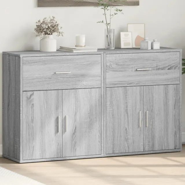 Buffets 2 pcs sonoma gris 60x31x70 cm bois d'ingénierie
