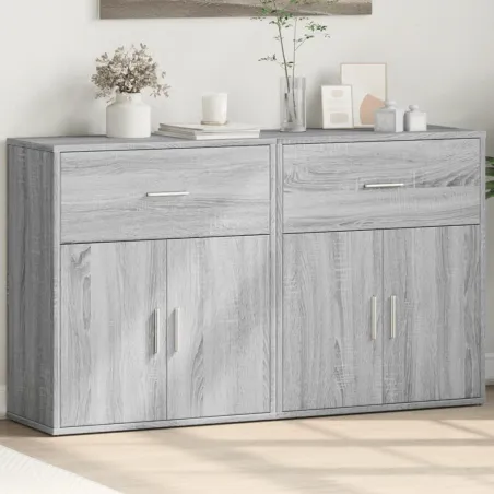 Buffets 2 pcs sonoma gris 60x31x70 cm bois d'ingénierie