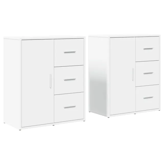 Buffets 2 pcs blanc 60x31x70 cm bois d'ingénierie