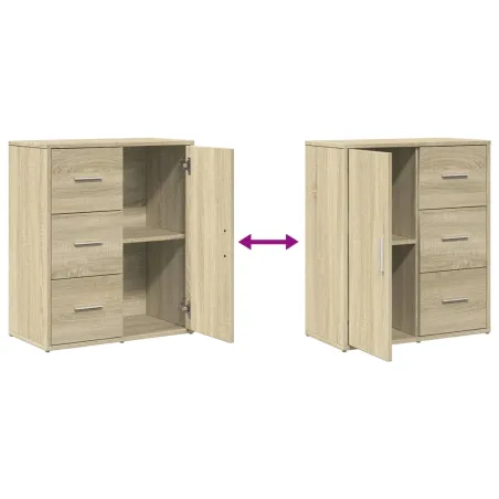 Buffets 2 pcs chêne sonoma 60x31x70 cm bois d'ingénierie