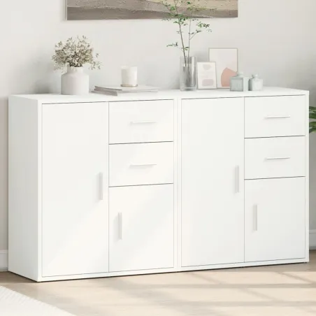 Buffets 2 pcs blanc 60x31x70 cm bois d'ingénierie