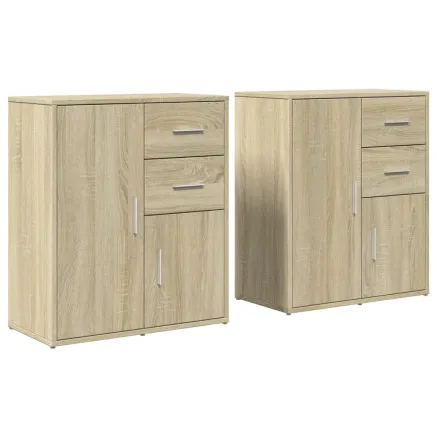 Buffets 2 pcs chêne sonoma 60x31x70 cm bois d'ingénierie 2