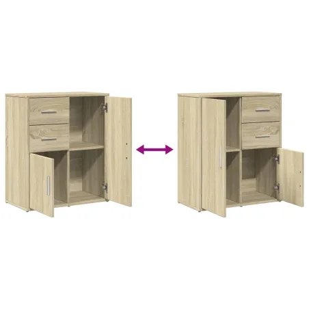 Buffets 2 pcs chêne sonoma 60x31x70 cm bois d'ingénierie