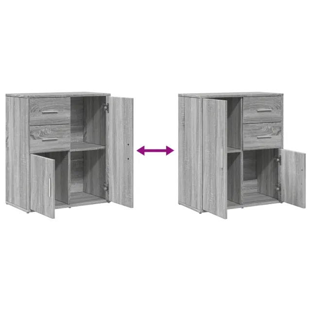 Buffets 2 pcs sonoma gris 60x31x70 cm bois d'ingénierie