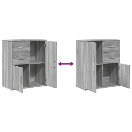 Buffets 2 pcs sonoma gris 60x31x70 cm bois d'ingénierie