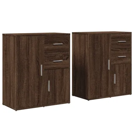 Buffets 2 pcs chêne marron 60x31x70 cm bois d'ingénierie 2