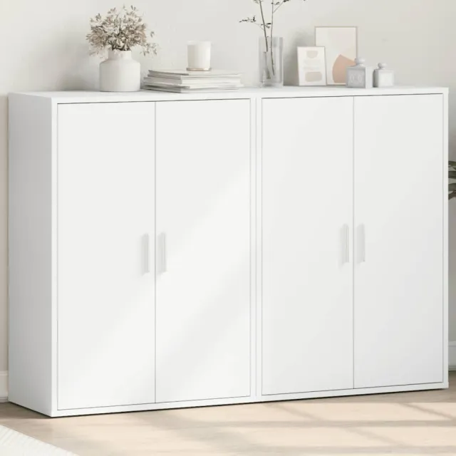 Buffets 2 pcs blanc 60x31x84 cm bois d'ingénierie