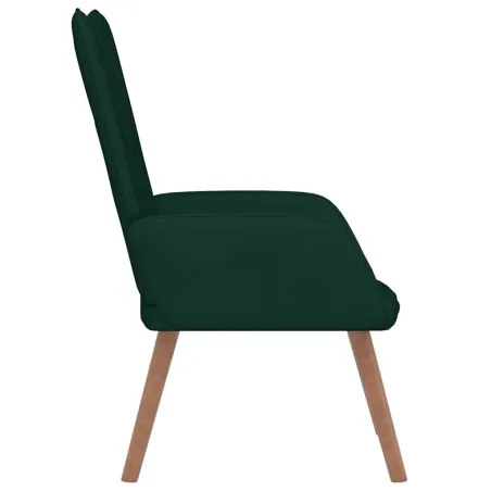 Chaise de relaxation Vert foncé Velours