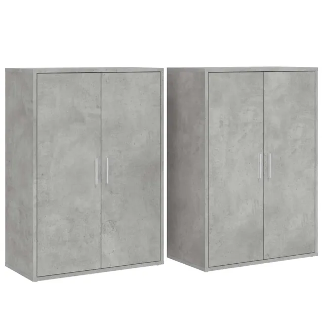 Buffets 2 pcs gris béton 60x31x84 cm bois d'ingénierie
