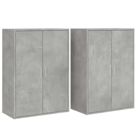 Buffets 2 pcs gris béton 60x31x84 cm bois d'ingénierie