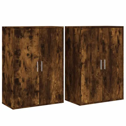 Buffets 2 pcs chêne fumé 60x31x84 cm bois d'ingénierie 2