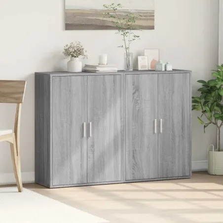 Buffets 2 pcs sonoma gris 60x31x84 cm bois d'ingénierie