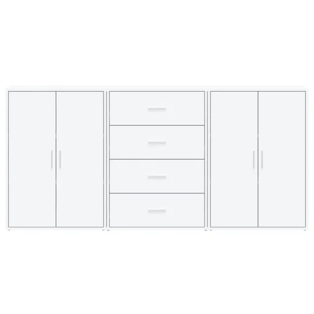 Buffets 3 pcs blanc 60x31x84 cm bois d'ingénierie