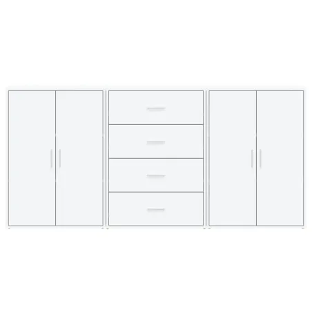 Buffets 3 pcs blanc 60x31x84 cm bois d'ingénierie