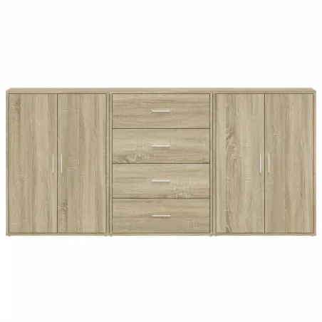 Buffets 3 pcs chêne sonoma 60x31x84 cm bois d'ingénierie