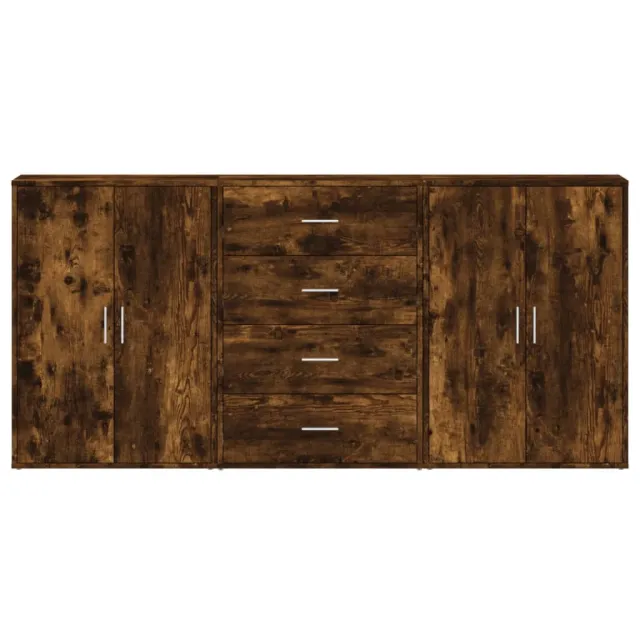 Buffets 3 pcs chêne fumé 60x31x84 cm bois d'ingénierie