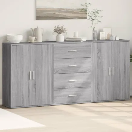 Buffets 3 pcs sonoma gris 60x31x84 cm bois d'ingénierie