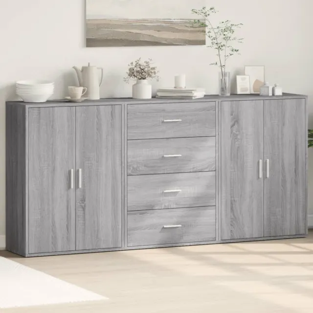 Buffets 3 pcs sonoma gris 60x31x84 cm bois d'ingénierie