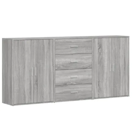 Buffets 3 pcs sonoma gris 60x31x84 cm bois d'ingénierie 2