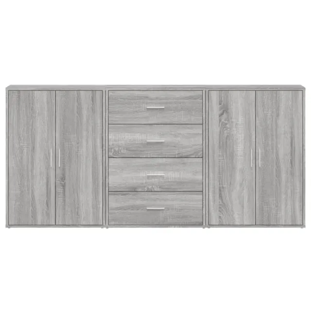 Buffets 3 pcs sonoma gris 60x31x84 cm bois d'ingénierie