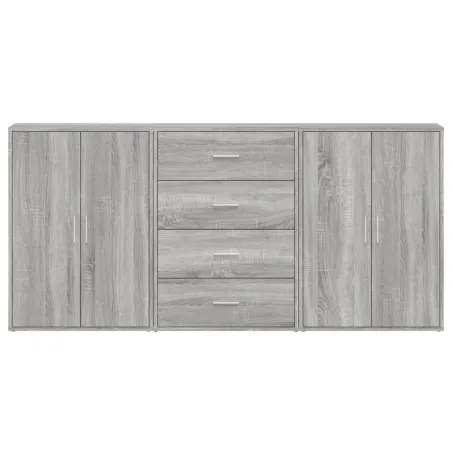Buffets 3 pcs sonoma gris 60x31x84 cm bois d'ingénierie