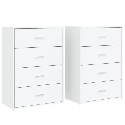 Buffets 2 pcs blanc 60x31x84 cm bois d'ingénierie 2