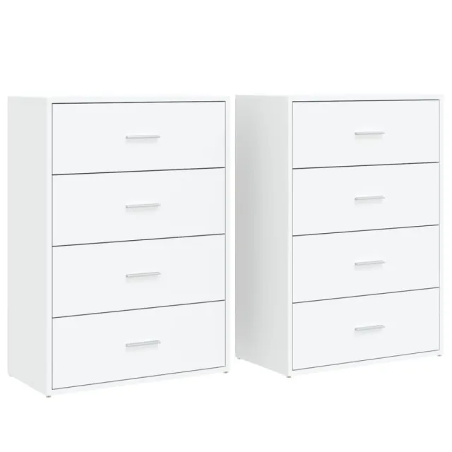 Buffets 2 pcs blanc 60x31x84 cm bois d'ingénierie