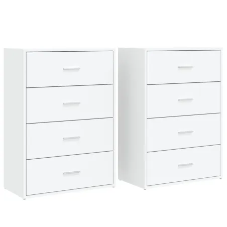 Buffets 2 pcs blanc 60x31x84 cm bois d'ingénierie
