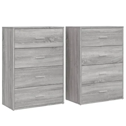 Buffets 2 pcs sonoma gris 60x31x84 cm bois d'ingénierie 2