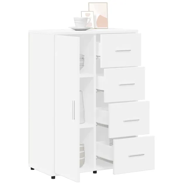 Buffets 2 pcs blanc 60x31x84 cm bois d'ingénierie