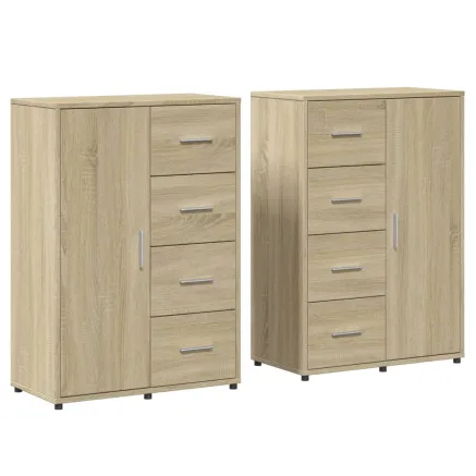 Buffets 2 pcs chêne sonoma 60x31x84 cm bois d'ingénierie 2