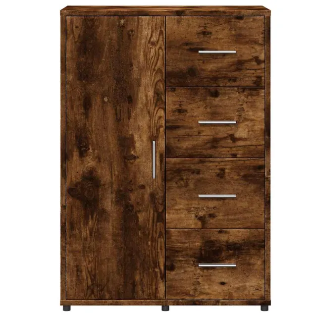 Buffets 2 pcs chêne fumé 60x31x84 cm bois d'ingénierie