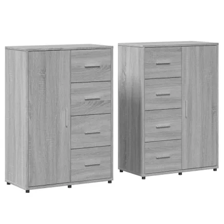 Buffets 2 pcs sonoma gris 60x31x84 cm bois d'ingénierie 2