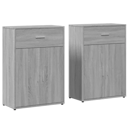 Buffets 2 pcs sonoma gris 60x30x84 cm bois d'ingénierie 2