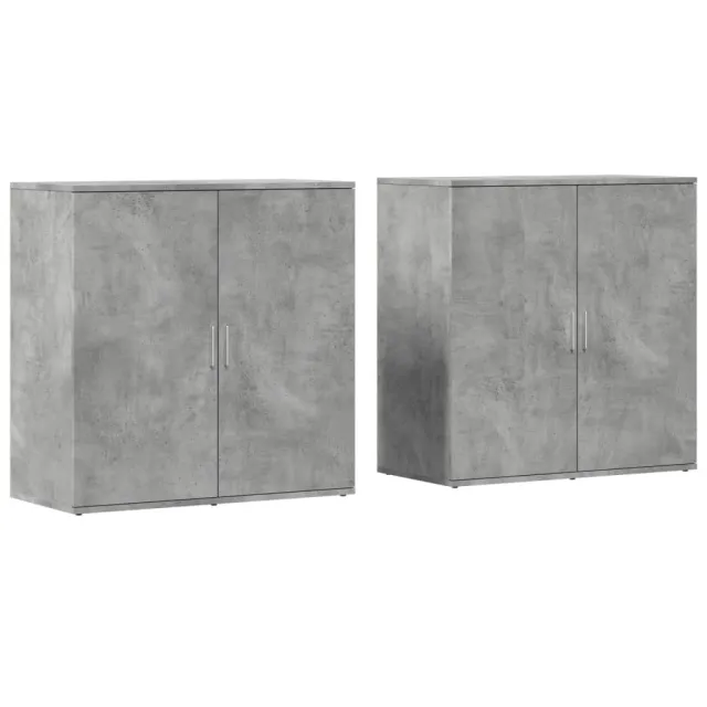 Buffets 2 pcs gris béton 79x38x80 cm bois d'ingénierie