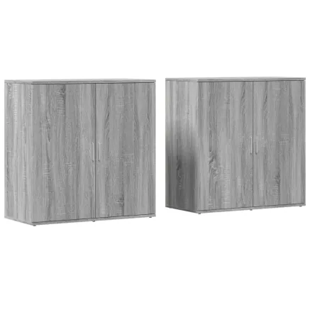 Buffets 2 pcs sonoma gris 79x38x80 cm bois d'ingénierie 2