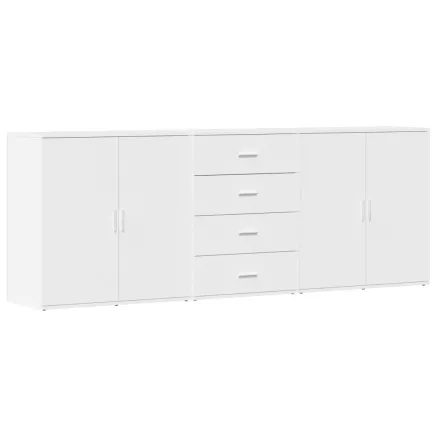 Buffets 3 pcs Blanc Bois d'ingénierie 2