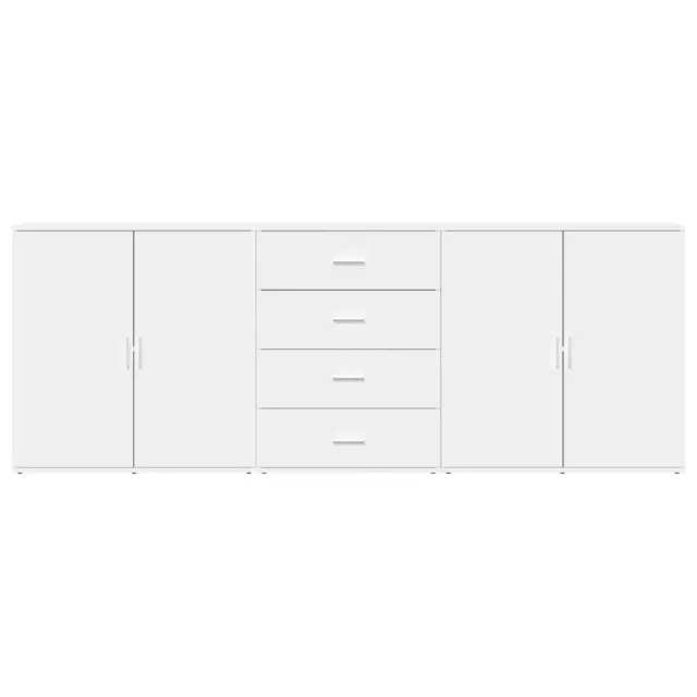Buffets 3 pcs Blanc Bois d'ingénierie