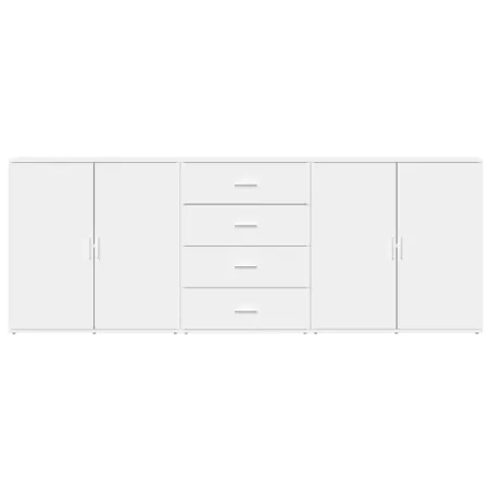 Buffets 3 pcs Blanc Bois d'ingénierie