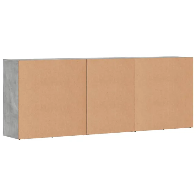 Buffets 3 pcs gris béton bois d'ingénierie