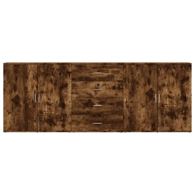 Buffets 3 pcs Chêne fumé Bois d'ingénierie