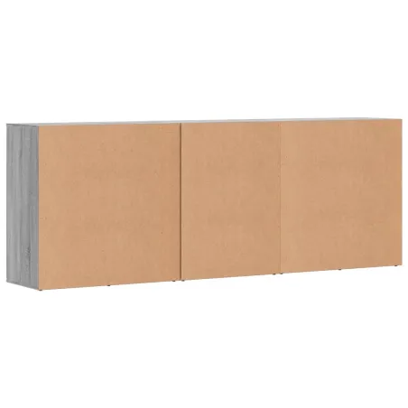 Buffets 3 pcs Sonoma gris Bois d'ingénierie