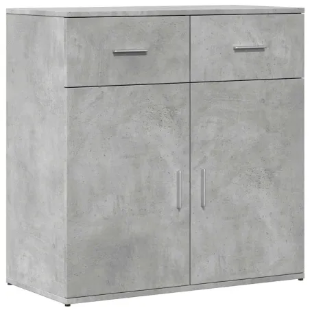 Buffets 2 pcs gris béton 79x38x80 cm bois d'ingénierie